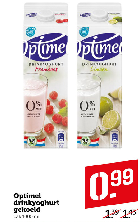 Optimel   drinkyoghurt folder aanbieding bij  Coop - details