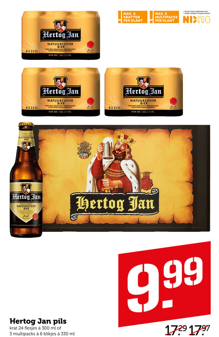 Hertog Jan   krat bier, blikje bier folder aanbieding bij  Coop - details