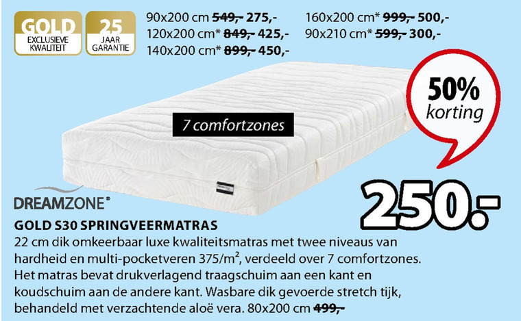 Dreamzone   matras folder aanbieding bij  Jysk - details