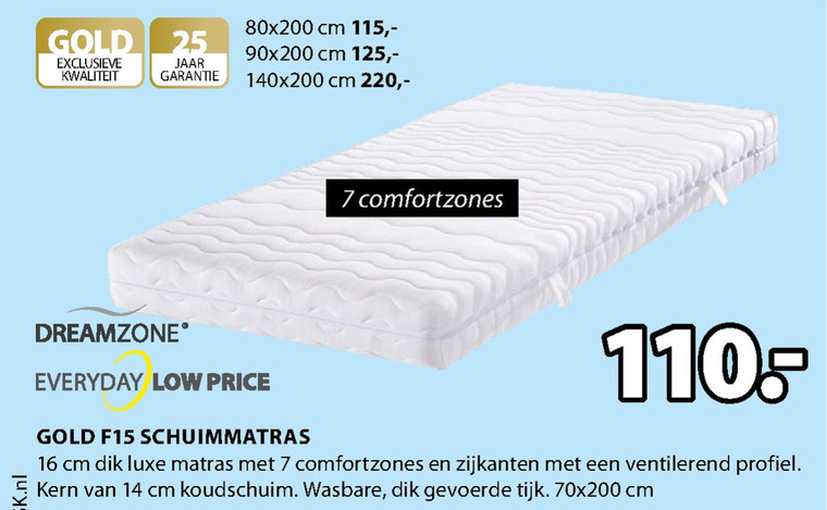 Dreamzone   matras folder aanbieding bij  Jysk - details