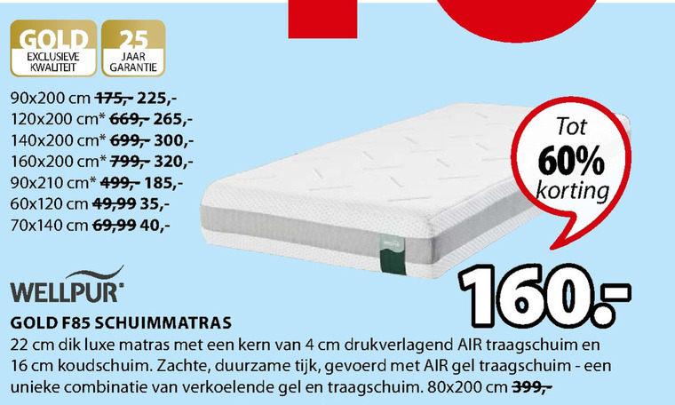 Wellpur   matras folder aanbieding bij  Jysk - details