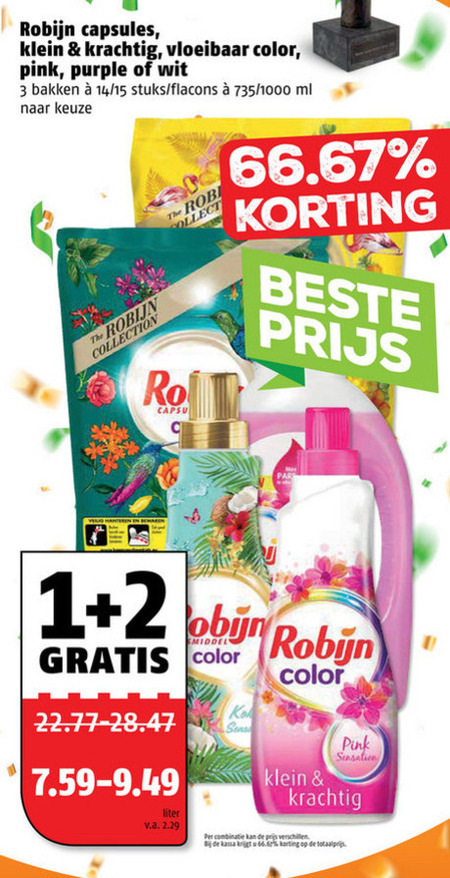 Robijn   wasmiddel folder aanbieding bij  Poiesz - details