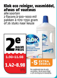 Klok   afwasmiddel, wasmiddel folder aanbieding bij  Poiesz - details