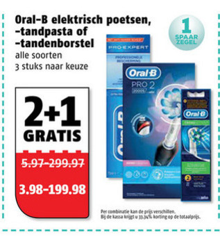 Oral-B   tandpasta, opzetborstel folder aanbieding bij  Poiesz - details