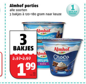 Almhof   toetje, vruchtenyoghurt folder aanbieding bij  Poiesz - details