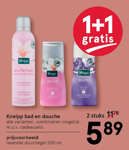 Kneipp   badolie, douchegel folder aanbieding bij  Etos - details