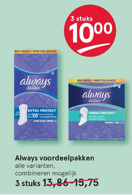 Always   inlegkruisjes, maandverband folder aanbieding bij  Etos - details