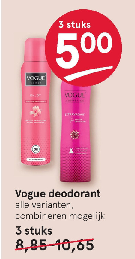 Vogue   deodorant folder aanbieding bij  Etos - details