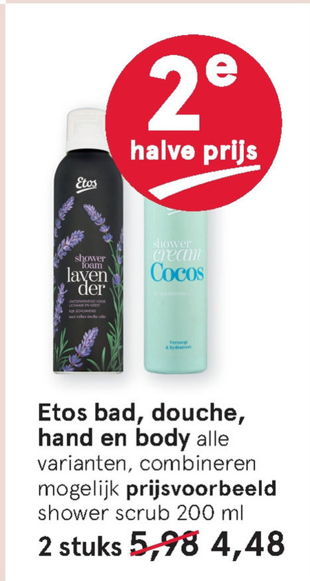 Etos Huismerk   douchegel, bodylotion folder aanbieding bij  Etos - details