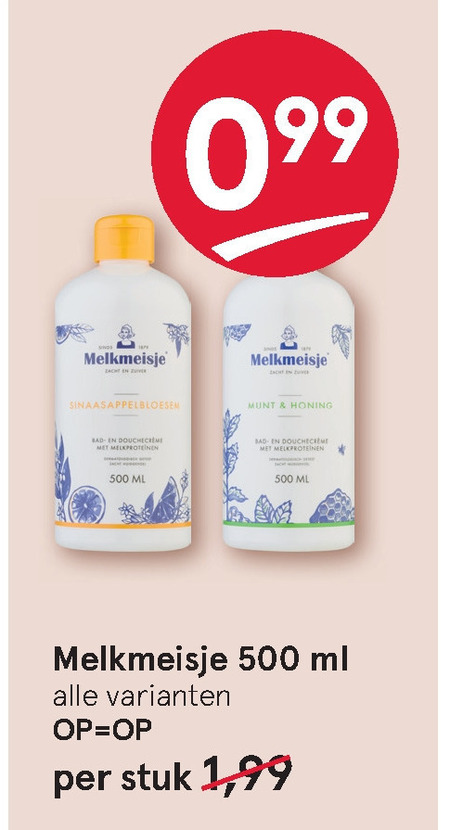 Melkmeisje   douchegel folder aanbieding bij  Etos - details