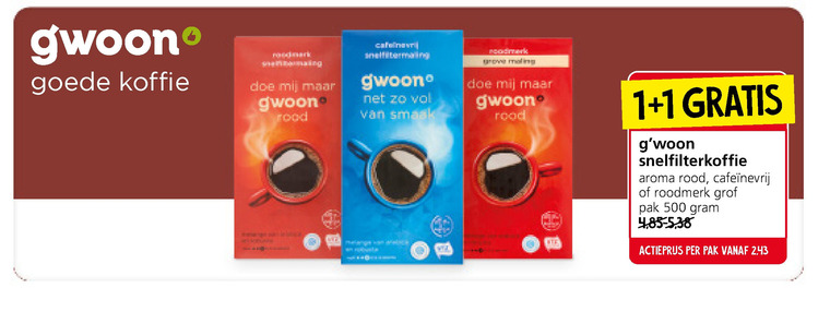 Gwoon   koffie folder aanbieding bij  Jan Linders - details