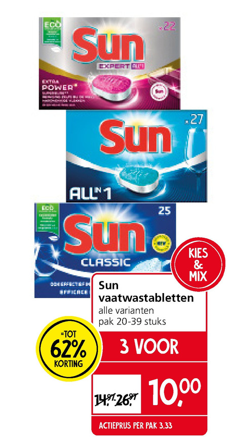 Sun   vaatwasmiddel folder aanbieding bij  Jan Linders - details