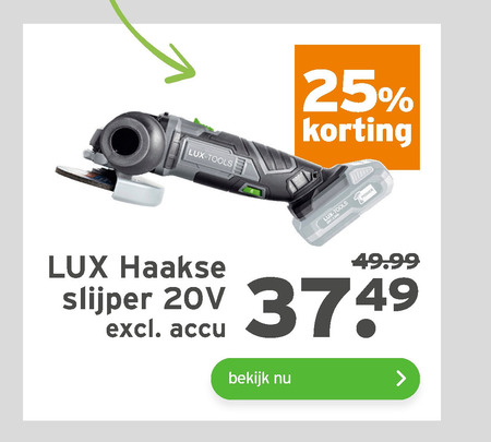 Lux   haakse slijper folder aanbieding bij  Gamma - details