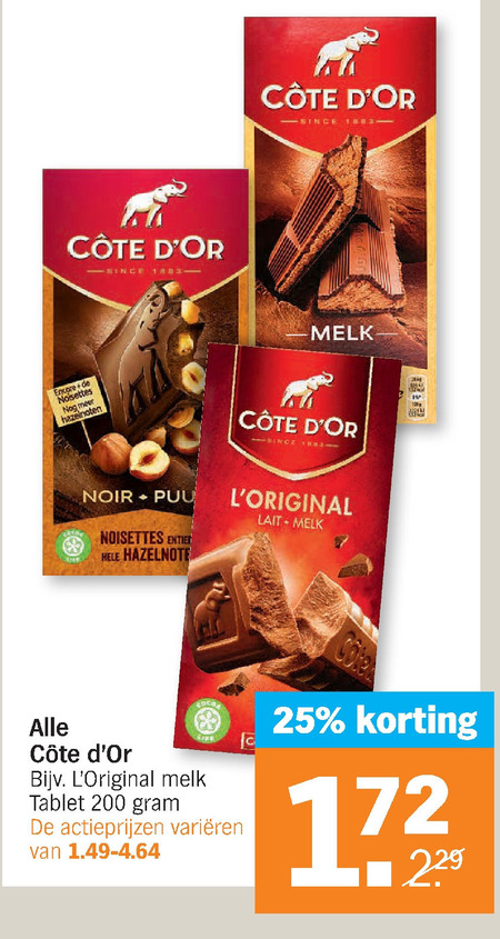 Cote D Or   chocolade folder aanbieding bij  Albert Heijn - details