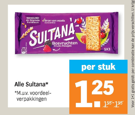 Sultana   hartige biscuits, fruitbiscuit folder aanbieding bij  Albert Heijn - details