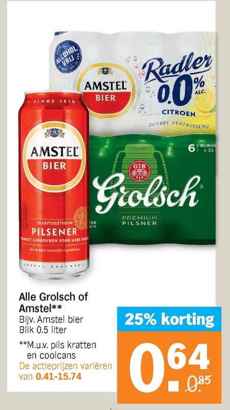 Amstel   speciaalbier, alcoholvrij bier folder aanbieding bij  Albert Heijn - details