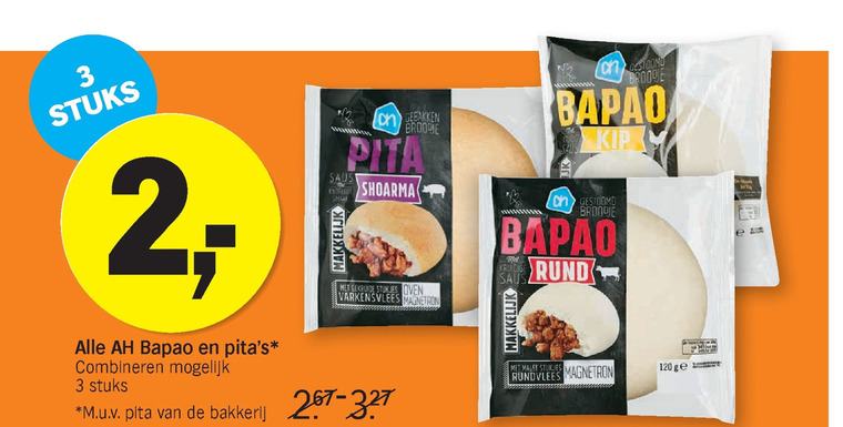 Albert Heijn Huismerk   pitabroodjes, bapao broodje folder aanbieding bij  Albert Heijn - details