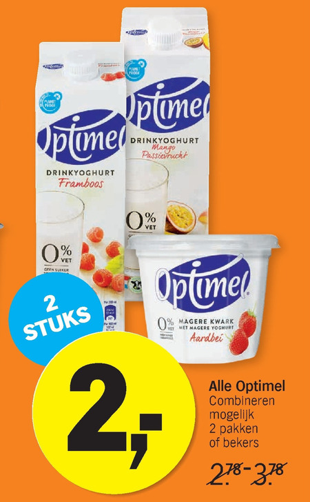 Optimel   drinkyoghurt, kwark folder aanbieding bij  Albert Heijn - details