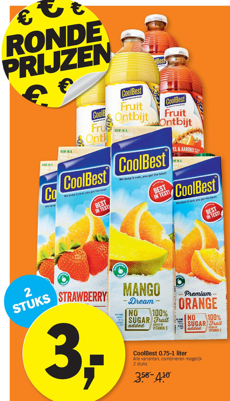 Coolbest   vruchtensap, fruitsmoothie folder aanbieding bij  Albert Heijn - details