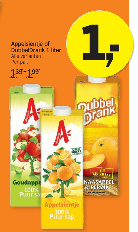 Appelsientje   fruitdrank folder aanbieding bij  Albert Heijn - details