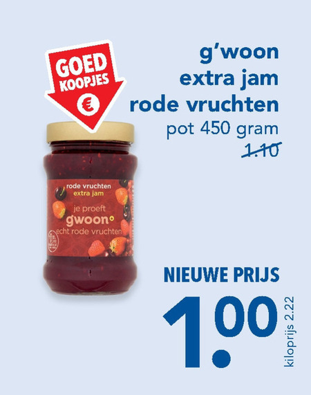 Gwoon   jam folder aanbieding bij  Deen - details