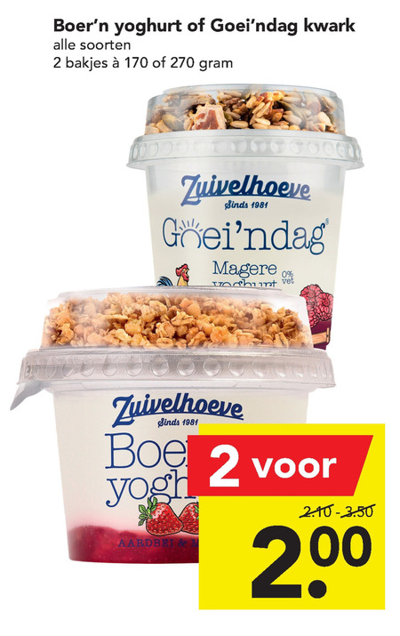 Zuivelhoeve   vruchtenyoghurt, kwark folder aanbieding bij  Deen - details