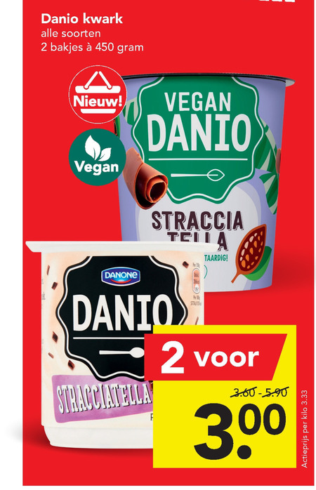 Danone Danio   kwark folder aanbieding bij  Deen - details