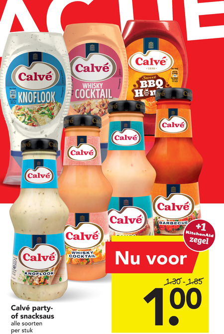 Calve   snacksaus folder aanbieding bij  Deen - details