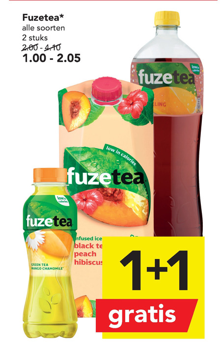 Fuze Tea   ice tea folder aanbieding bij  Deen - details