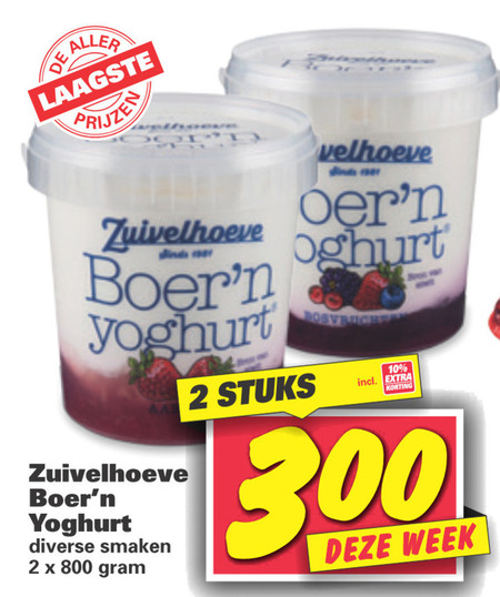 Zuivelhoeve   vruchtenyoghurt folder aanbieding bij  Nettorama - details