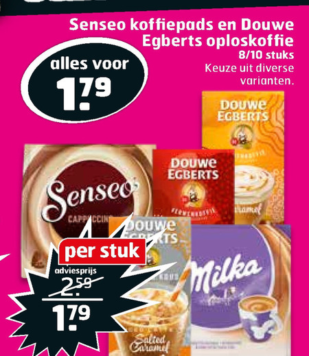 Douwe Egberts   oploskoffie, koffiepad folder aanbieding bij  Trekpleister - details