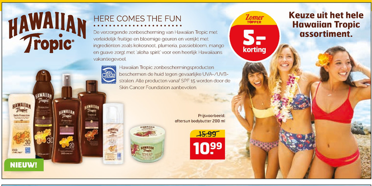 Hawaiian Tropic   zonnebrandolie, aftersun folder aanbieding bij  Trekpleister - details