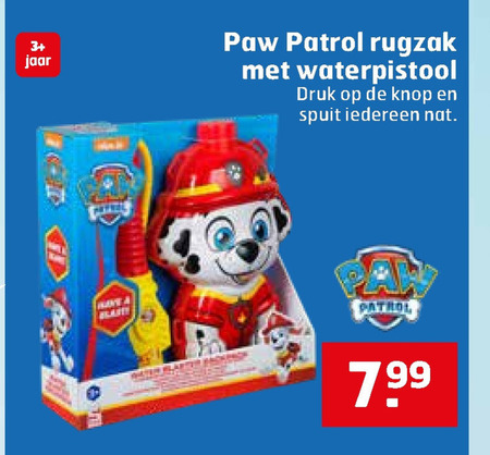 Paw Patrol   waterpistool folder aanbieding bij  Trekpleister - details