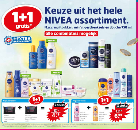 Nivea   gezichtsverzorging, deodorant folder aanbieding bij  Trekpleister - details