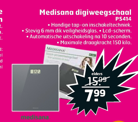 Medisana   weegschaal folder aanbieding bij  Trekpleister - details