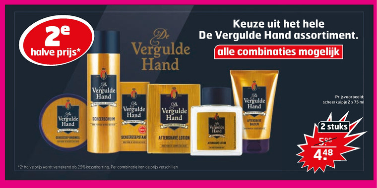 De Vergulde Hand   scheerzeep, scheerkwast folder aanbieding bij  Trekpleister - details