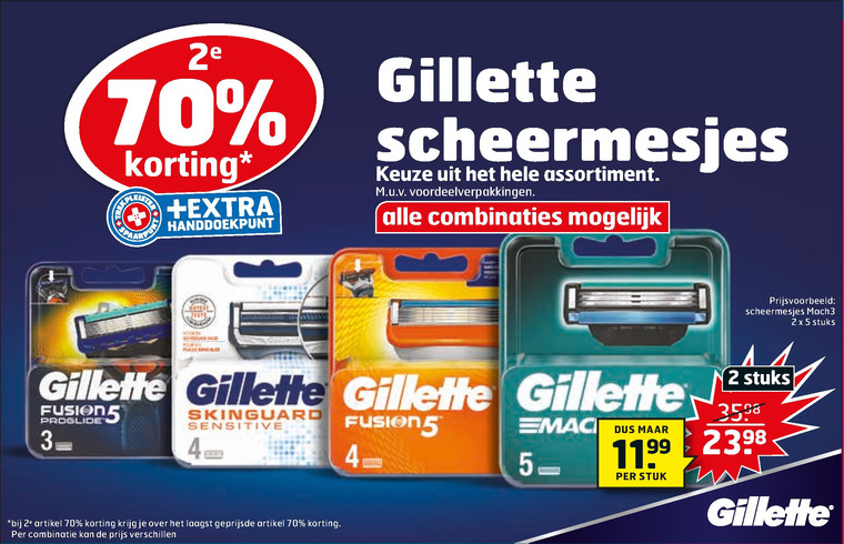 Gillette   scheermesjes folder aanbieding bij  Trekpleister - details