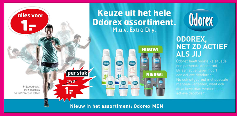 Odorex   deodorant folder aanbieding bij  Trekpleister - details