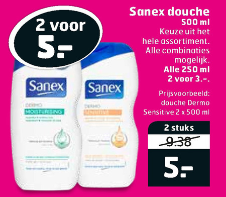 Sanex   douchegel folder aanbieding bij  Trekpleister - details