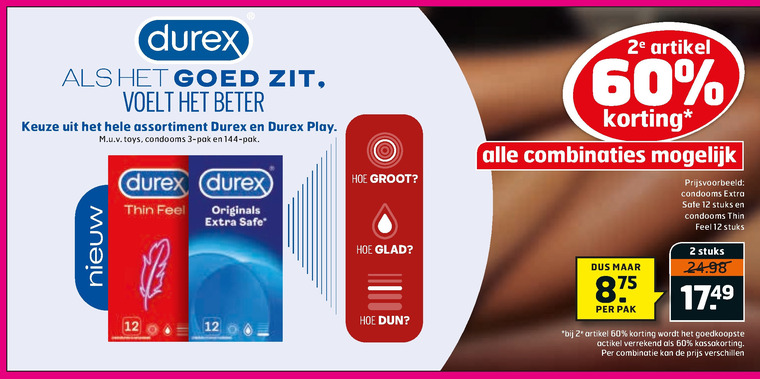 Durex   condooms folder aanbieding bij  Trekpleister - details