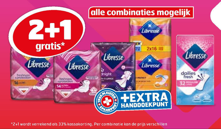 Libresse   maandverband, inlegkruisjes folder aanbieding bij  Trekpleister - details