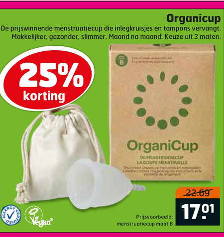 Organicup   dameshygiene folder aanbieding bij  Trekpleister - details