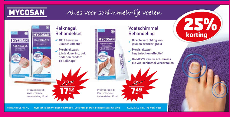 Mycosan   nagelverzorging folder aanbieding bij  Trekpleister - details