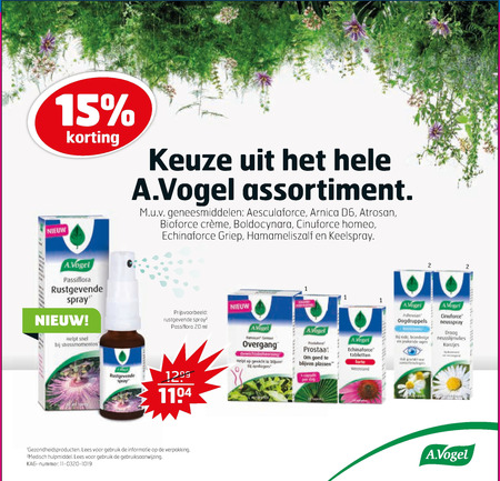 A Vogel   homeopatie, voedingssupplement folder aanbieding bij  Trekpleister - details