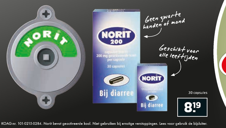 Norit   diarree folder aanbieding bij  Trekpleister - details