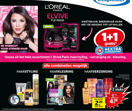 L Oreal   haarkleuring, hairspray folder aanbieding bij  Trekpleister - details