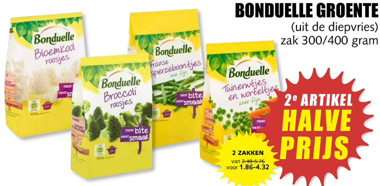 Bonduelle   diepvriesgroente folder aanbieding bij  MCD Supermarkt Basis - details