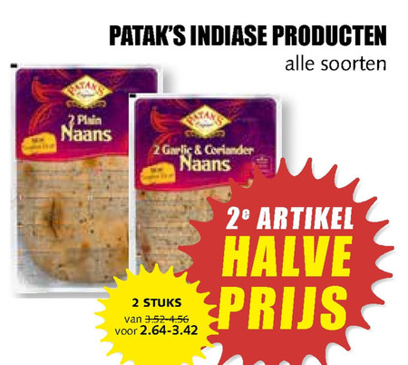 Patak   roerbaksaus, naanbrood folder aanbieding bij  MCD Supermarkt Basis - details