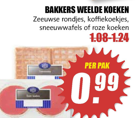 Bakkers Weelde   wafels, koek folder aanbieding bij  MCD Supermarkt Basis - details