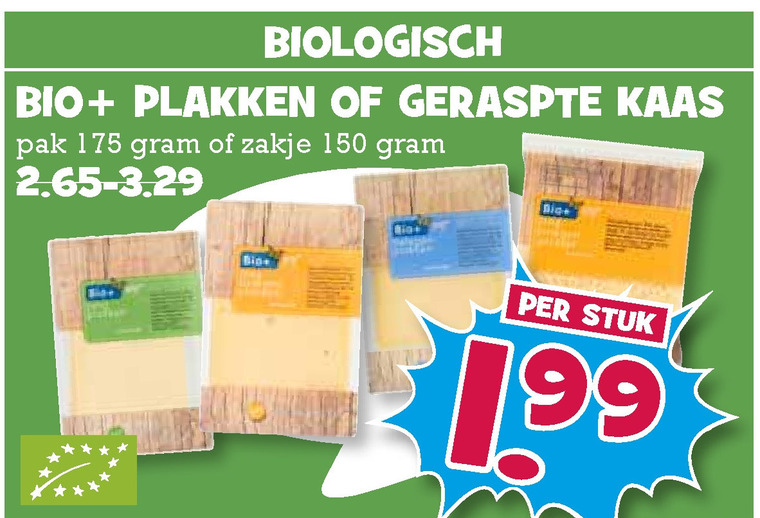 Bio Plus   kaasplakken, geraspte kaas folder aanbieding bij  Boons Markt - details